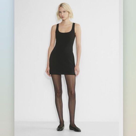 Aritzia Dresses & Skirts - Aritzia Sunday Best Licorice Ponte Mini Dress Size Large Bodycon Square Neck